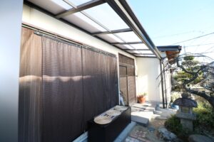 江津市 外構工事 軒を延長して雨の日も快適に使える屋外空間