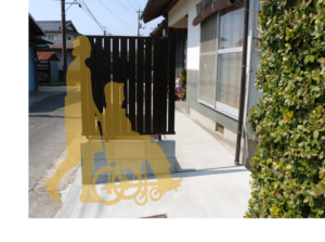 江津市 外構工事 ブロック塀リフォーム後のフェンス付きデザイン